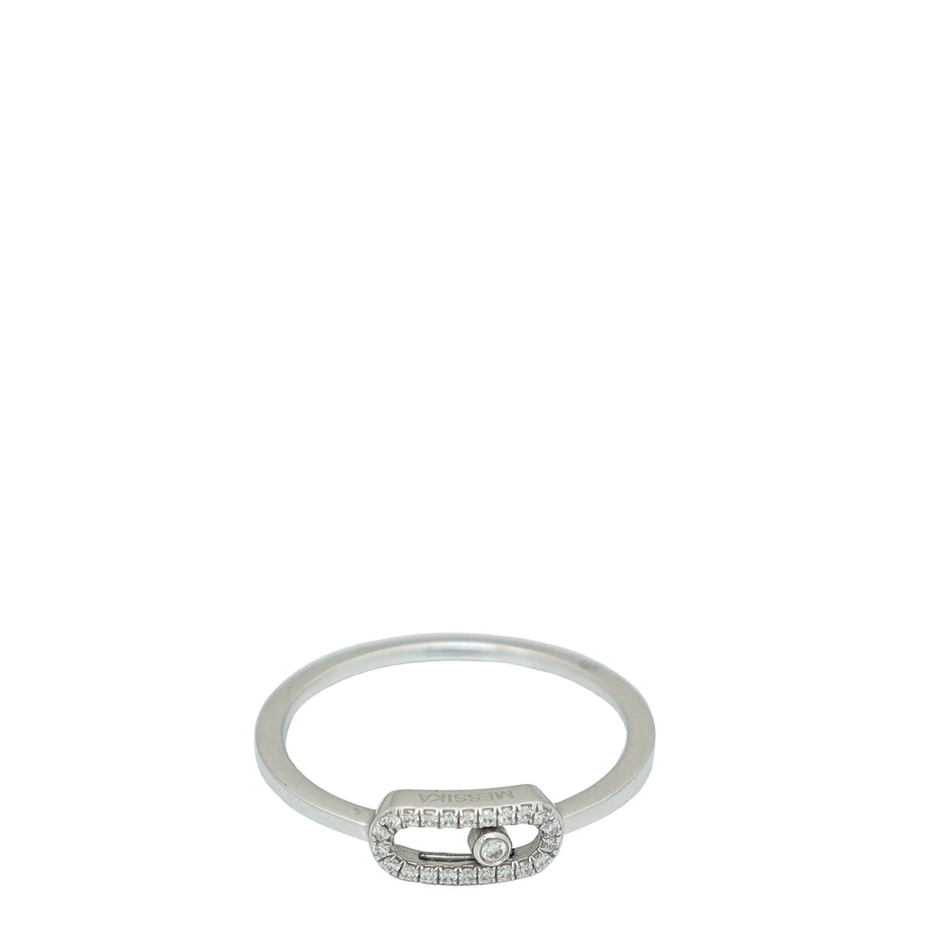 Messika 18K White Gold Diamond Move Uno Ring (56-57)