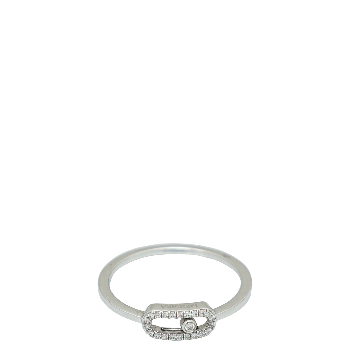 Messika 18K White Gold Diamond Move Uno Ring (56-57)