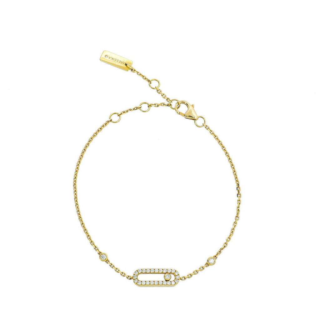 Messika 18K Yellow Gold Pavé Diamond Move Uno Bracelet