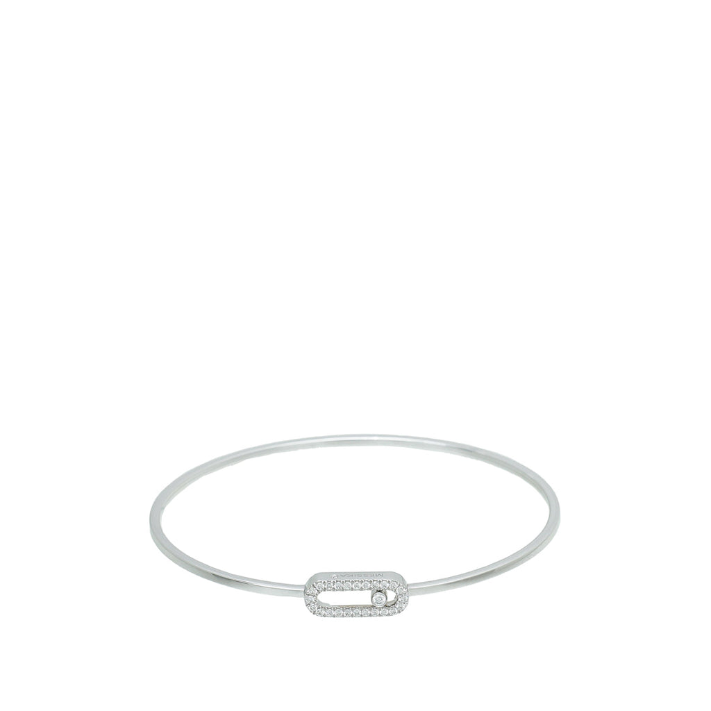 Messika 18K White Gold Diamond Move Uno Pave Flex Bracelet