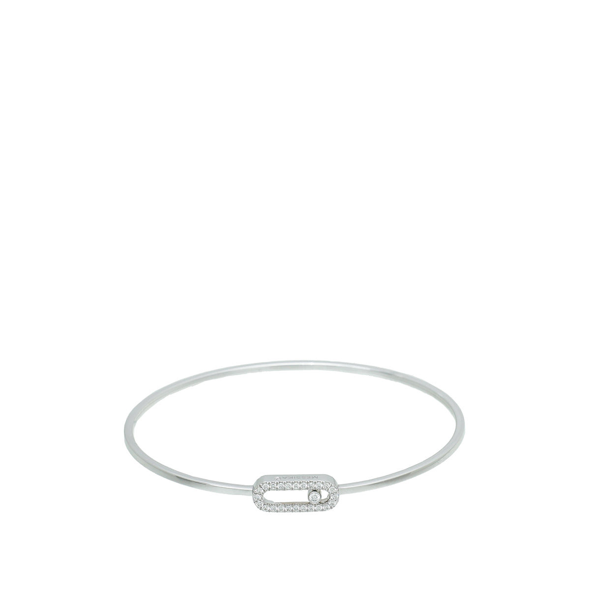 Messika 18K White Gold Diamond Move Uno Pave Flex Bracelet