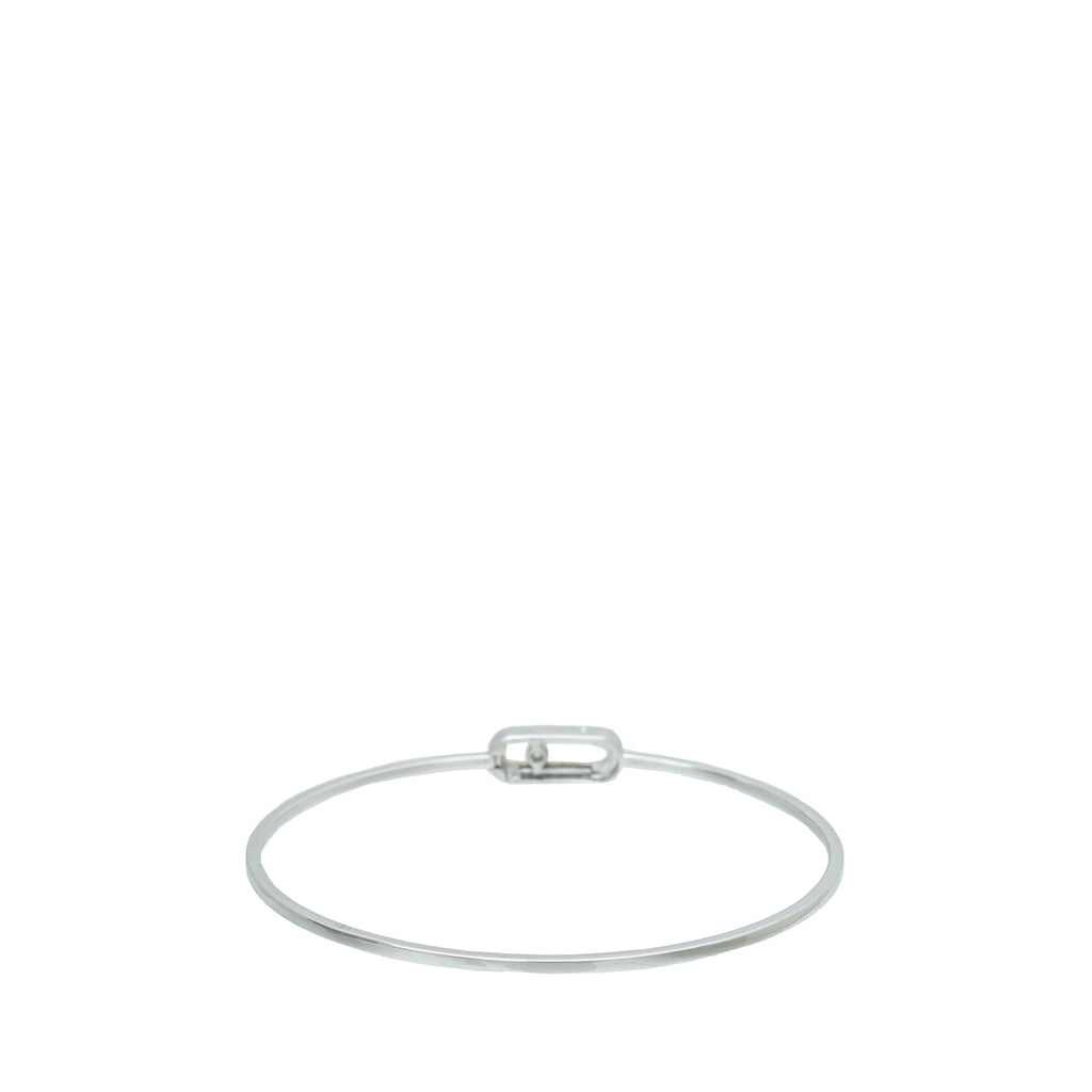 Messika 18K White Gold Diamond Move Uno Pave Flex Bracelet