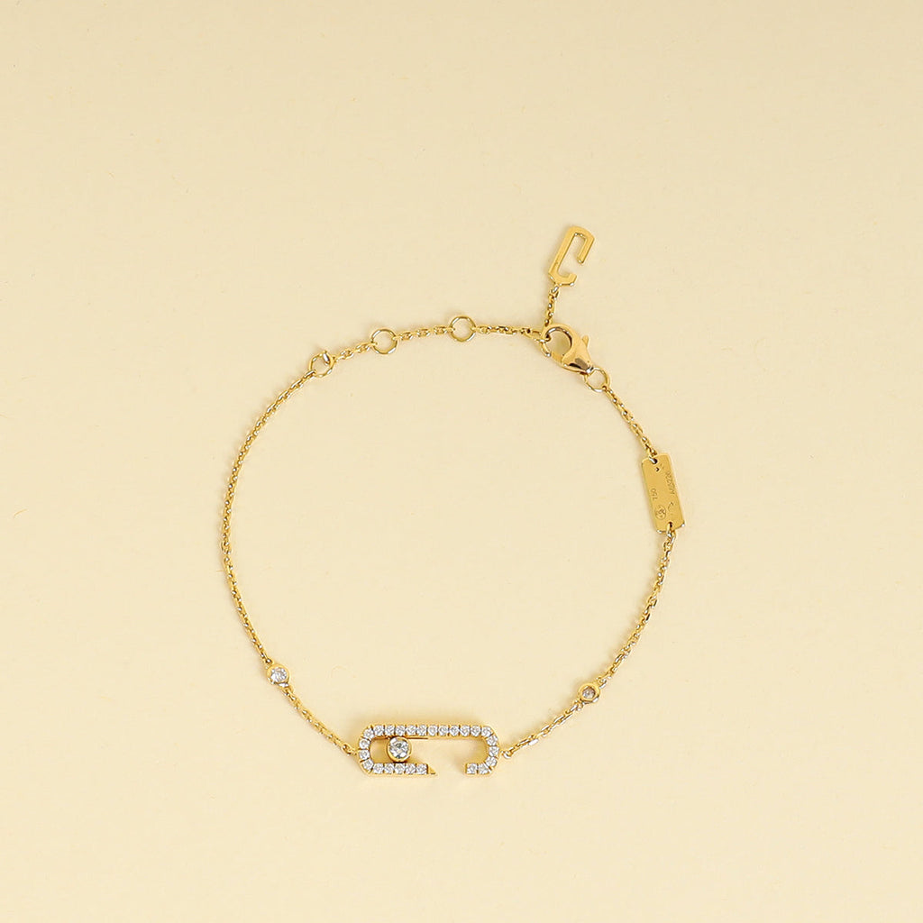 Messika 18K Yellow Gold Diamond Move Addiction by Gigi Hadid Pave Bracelet