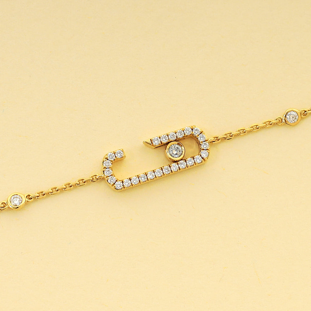 Messika 18K Yellow Gold Diamond Move Addiction by Gigi Hadid Pave Bracelet