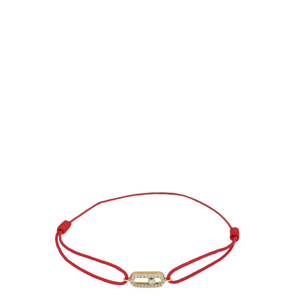 Messika 18K Yellow Gold Move Uno Red Diamond Cord Bracelet
