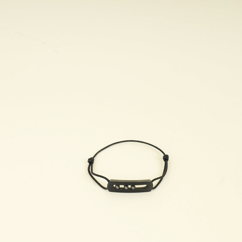 Messika Black Titanium Diamond Move in Cord Bracelet (For Men)