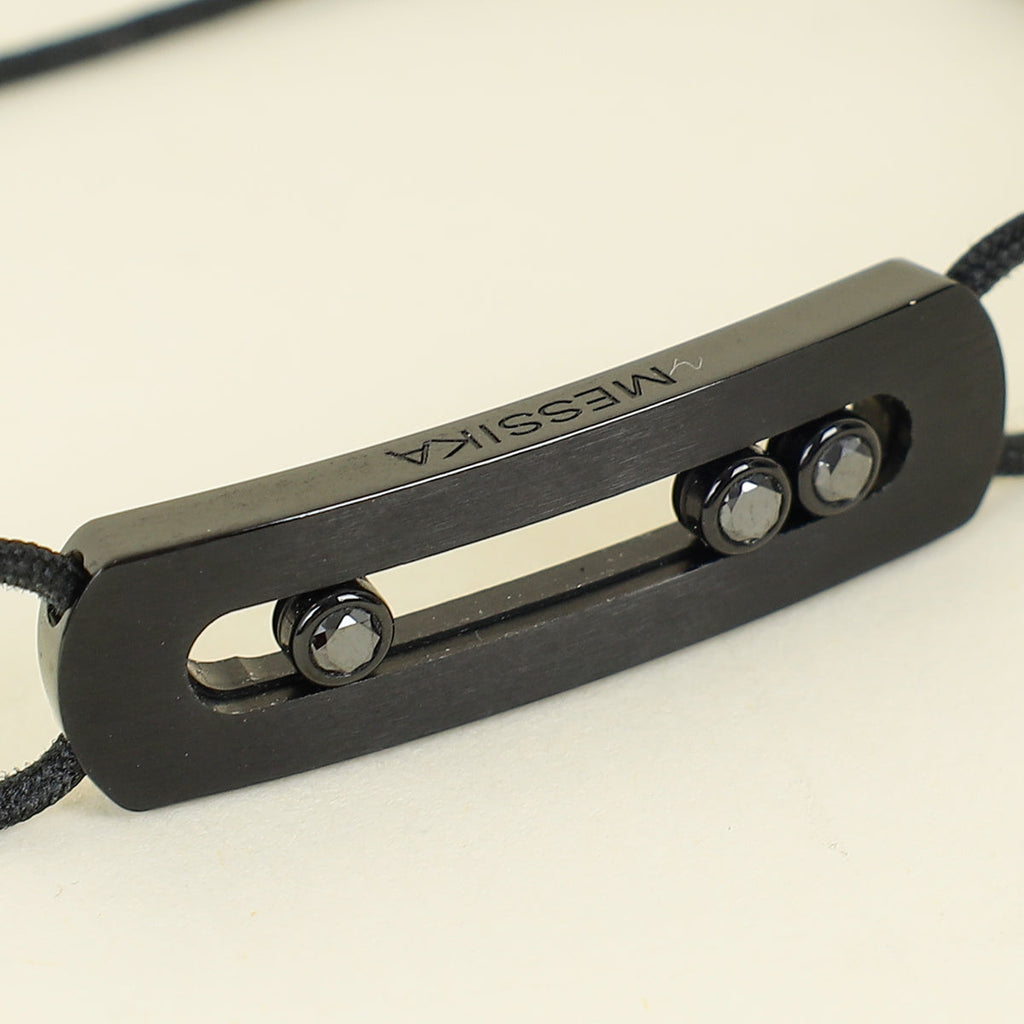 Messika Black Titanium Diamond Move in Cord Bracelet (For Men)