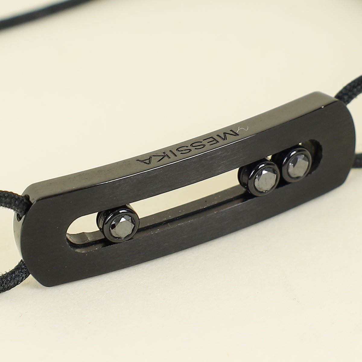 Messika Black Titanium Diamond Move in Cord Bracelet (For Men)