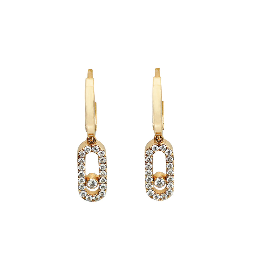 Messika 18K Rose Gold Diamond Creoles Move Uno Earring