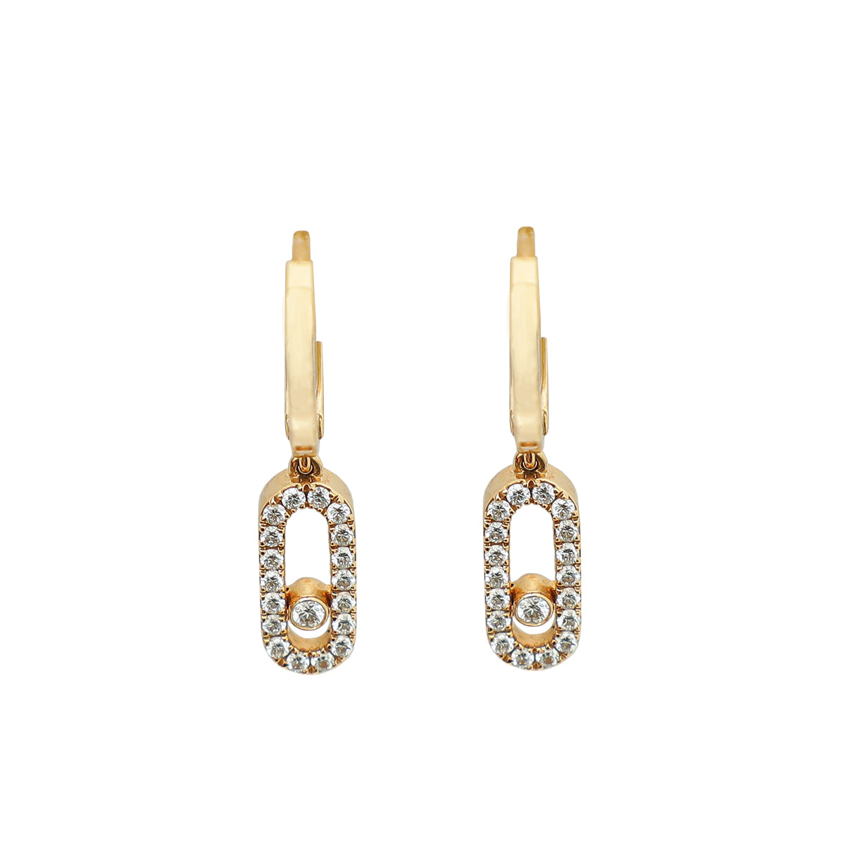 Messika 18K Rose Gold Diamond Creoles Move Uno Earring