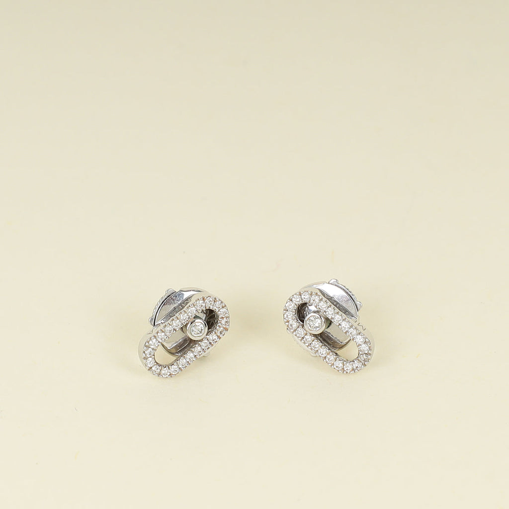 Messika 18K White Gold Move Uno Stud Diamond Earrings