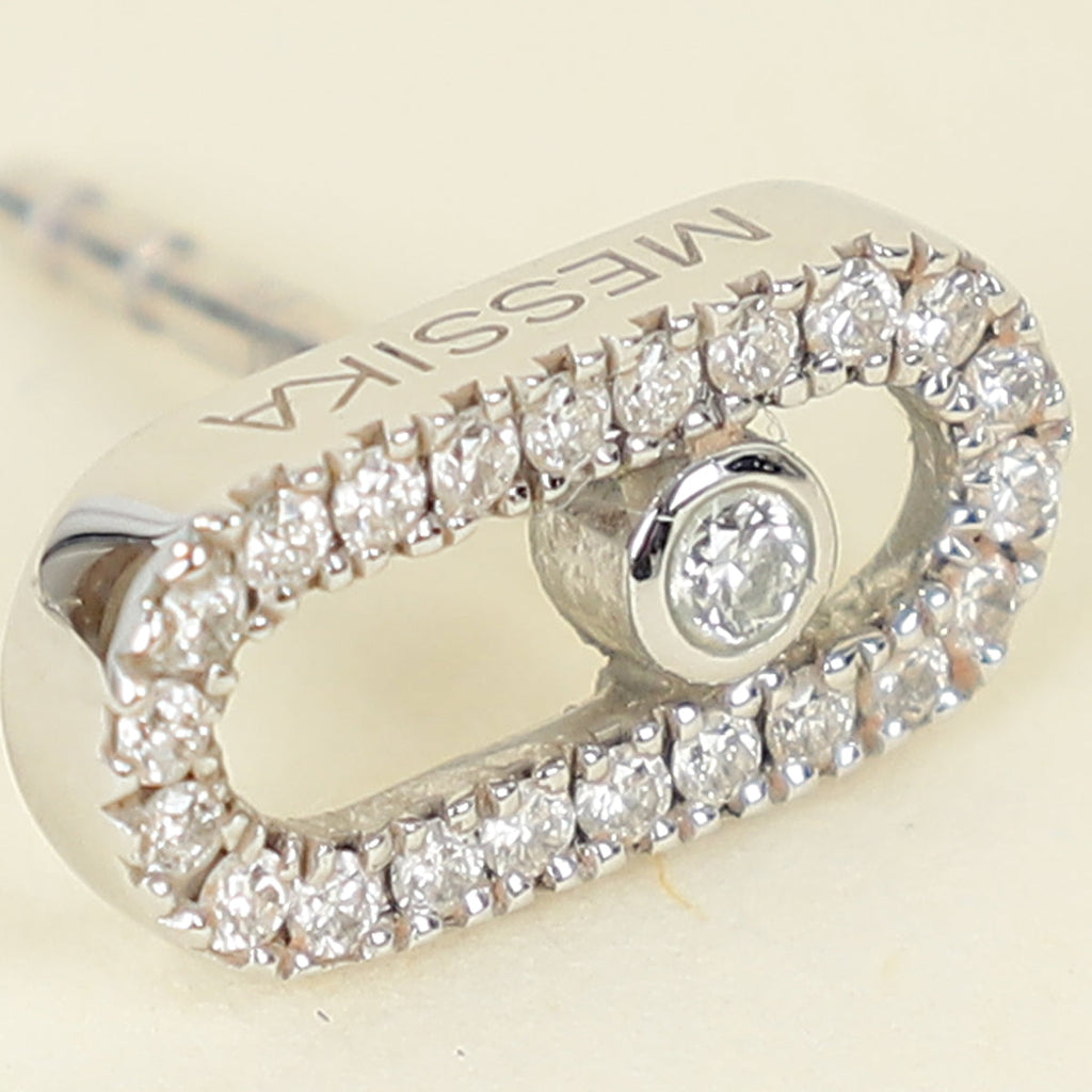 Messika 18K White Gold Move Uno Stud Diamond Earrings