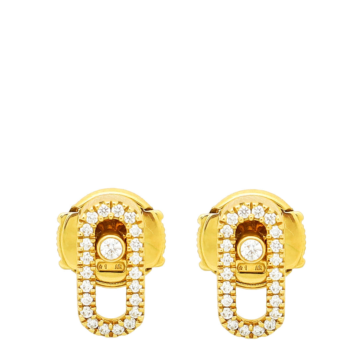 Messika 18K Yellow Gold Diamond Puces Move Uno Earrings