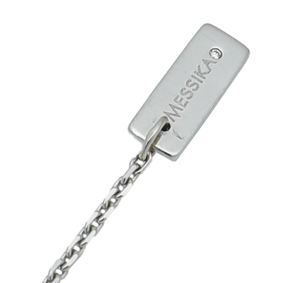 Messika 18K White Gold Pavé Diamond Baby Move Necklace