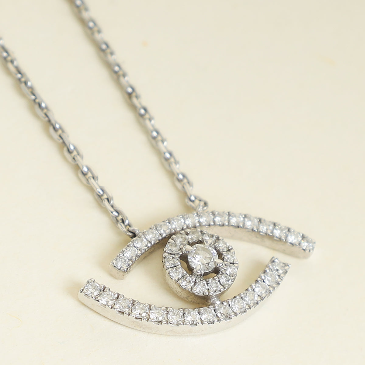 Messika Lucky Eye Pavé Necklace
