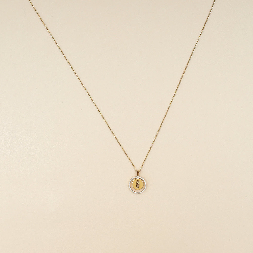 Messika 18K Yellow Gold Lucky Move SM Pendant Diamond Necklace