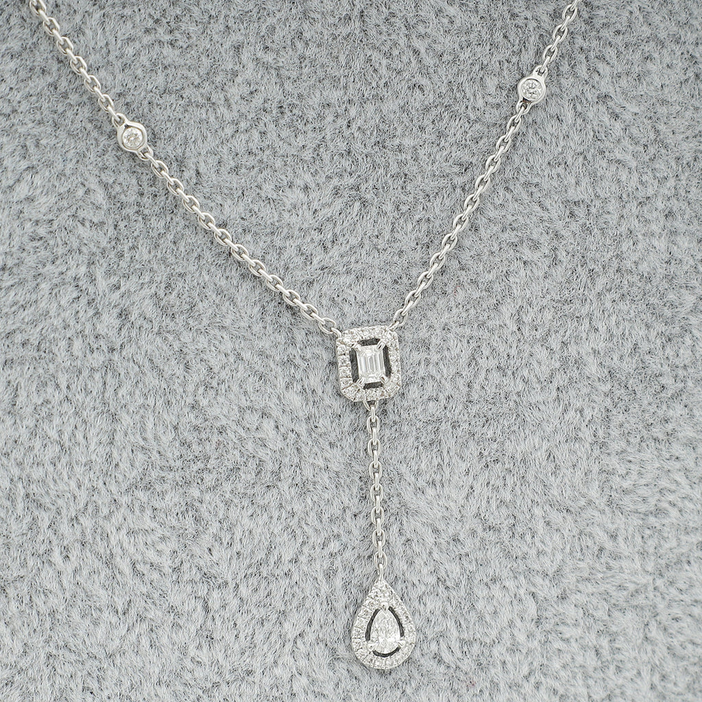 Messika 18K White Gold My Twin Tie Diamond Necklace