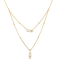 Messika 18K Yellow Gold Diamond Move Uno 2 Row Necklace