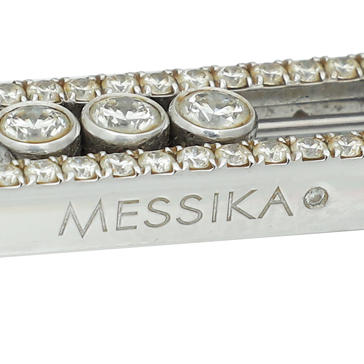 Messika 18K White Gold Move Pave Diamond Double Chain Necklace