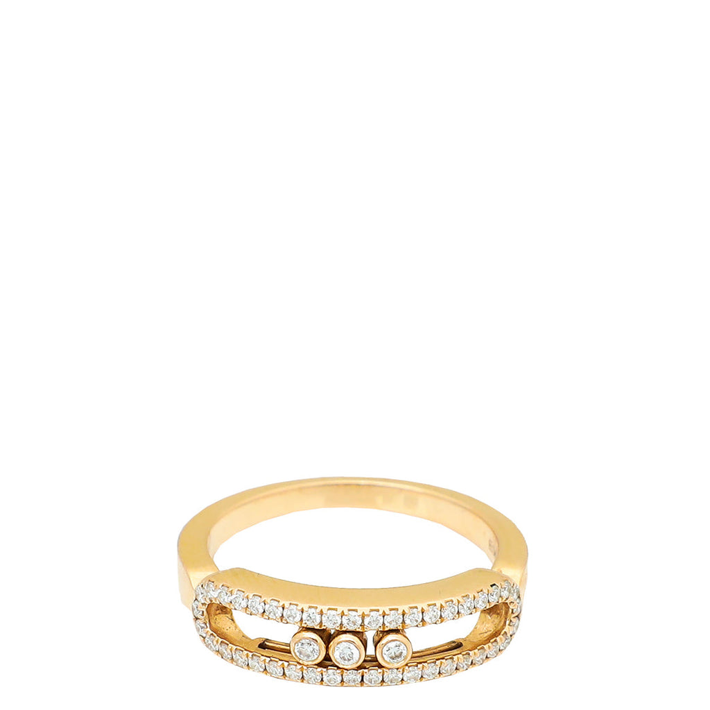 Messika 18K Pink Gold Baby Move Pave Diamond Ring 52