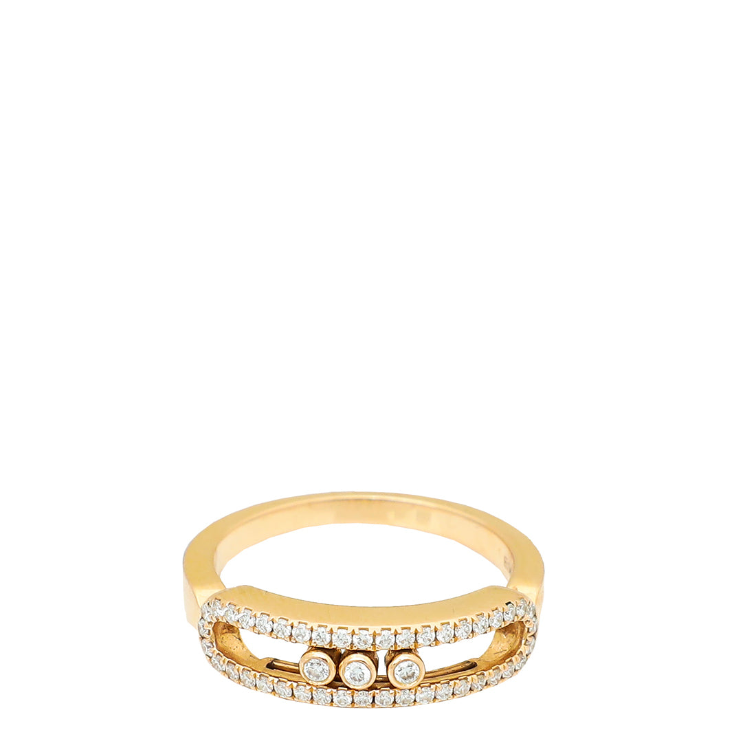 Messika 18K Pink Gold Baby Move Pave Diamond Ring 52