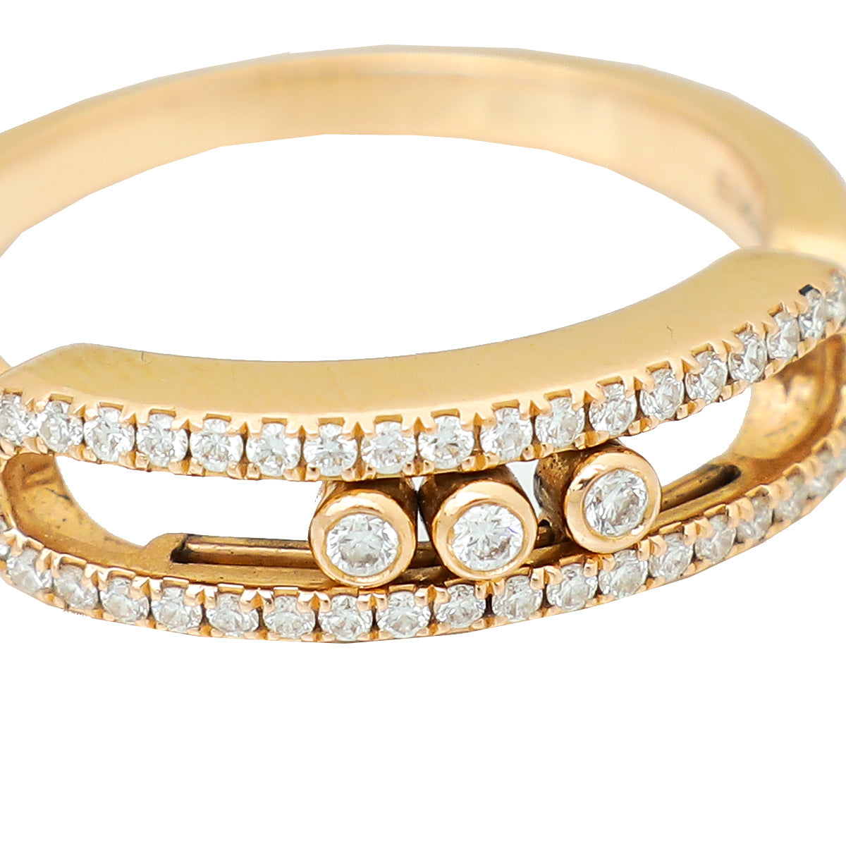 Messika 18K Pink Gold Baby Move Pave Diamond Ring 52