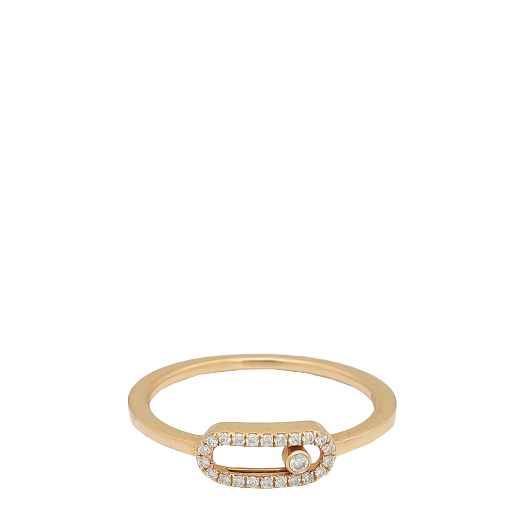 Messika 18K Rose Gold Diamond Move Uno Ring 52