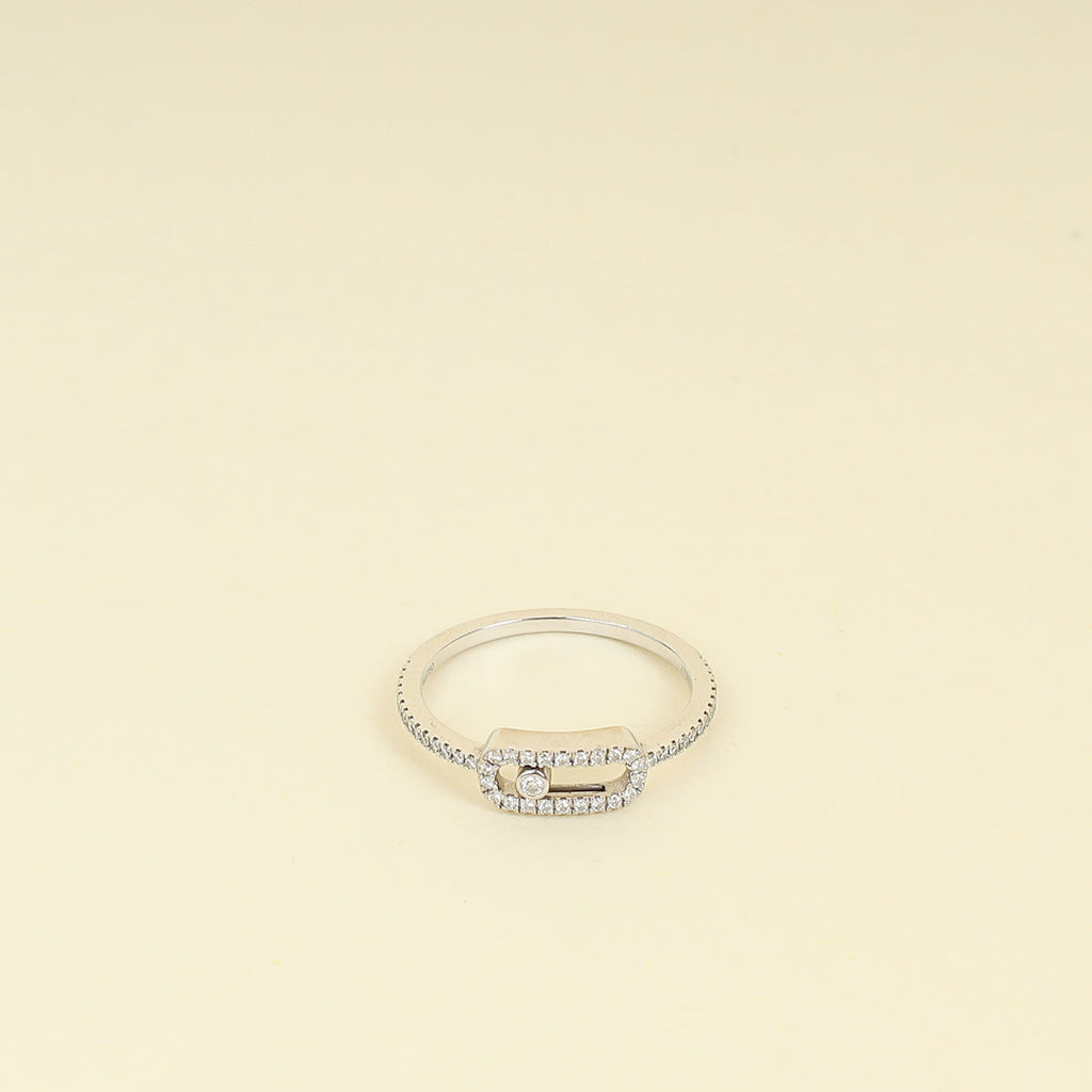 Messika 18K White Gold Move Uno Pave Diamond Ring 51