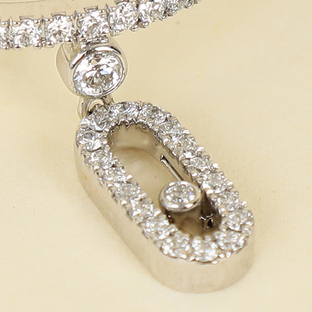 Messika 18K White Gold Diamond Move Uno Pave Drop Ring 53