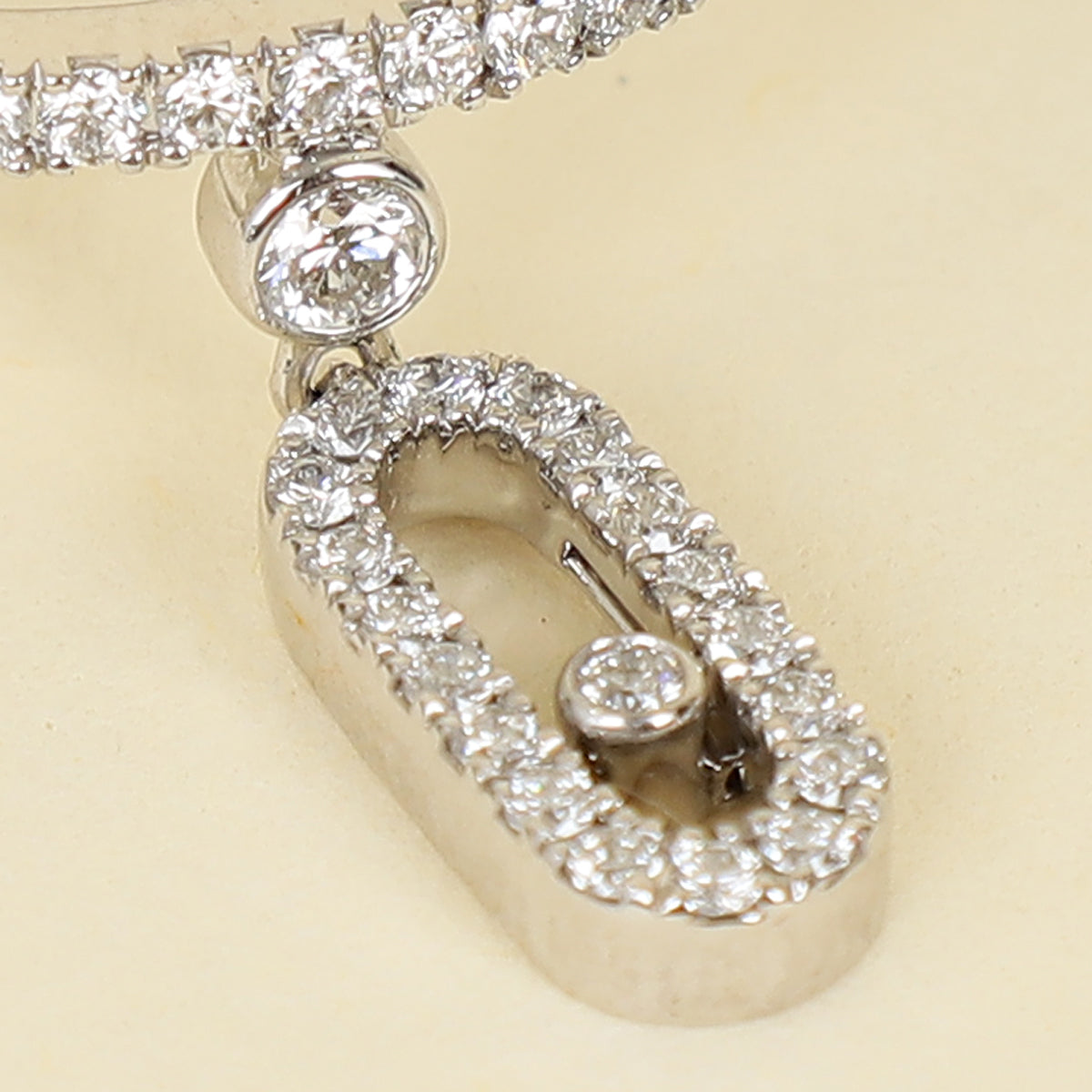 Messika 18K White Gold Diamond Move Uno Pave Drop Ring 53