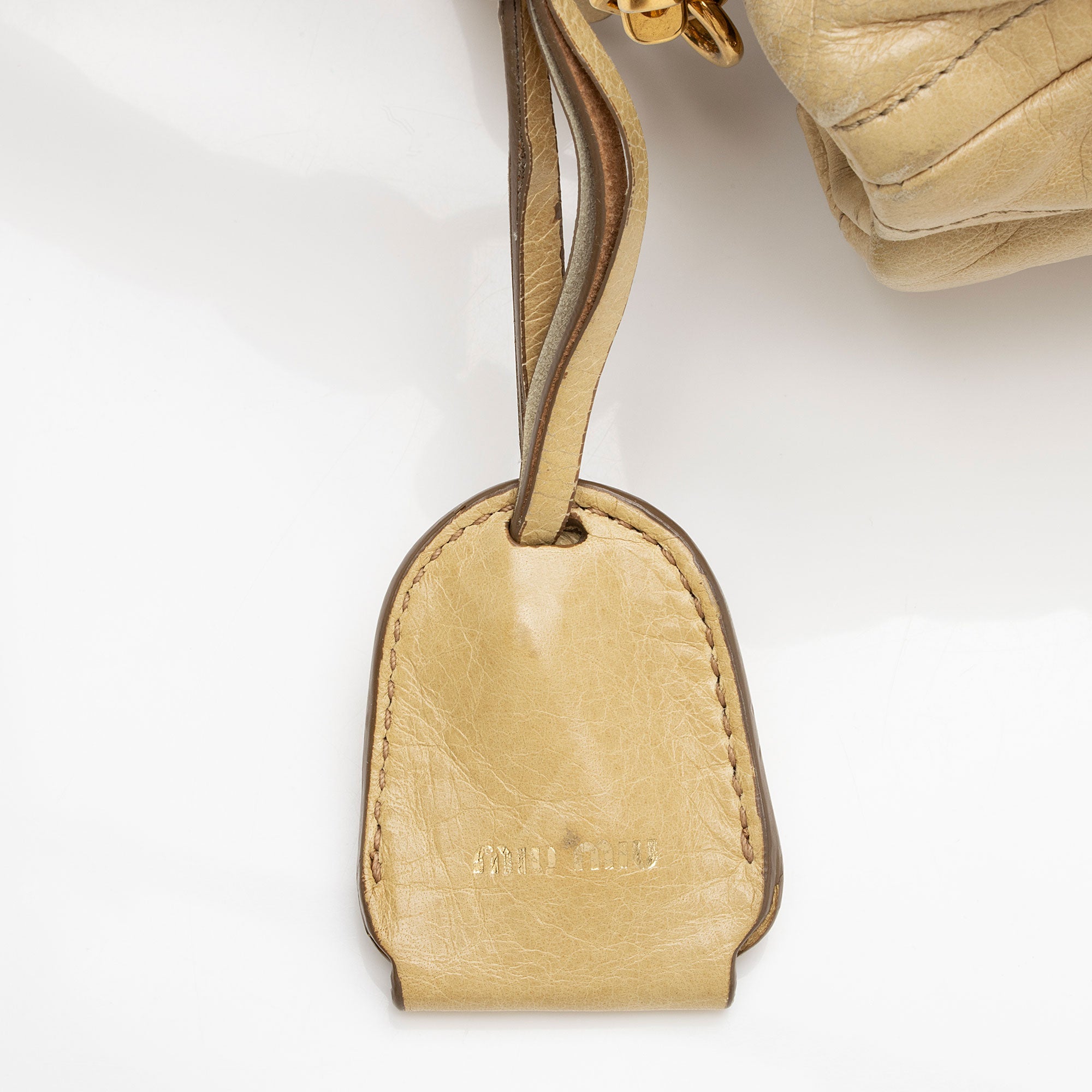 Miu Miu Calfskin Lux Matelasse Bauletto Aperto Satchel (SHF-JstGxR)