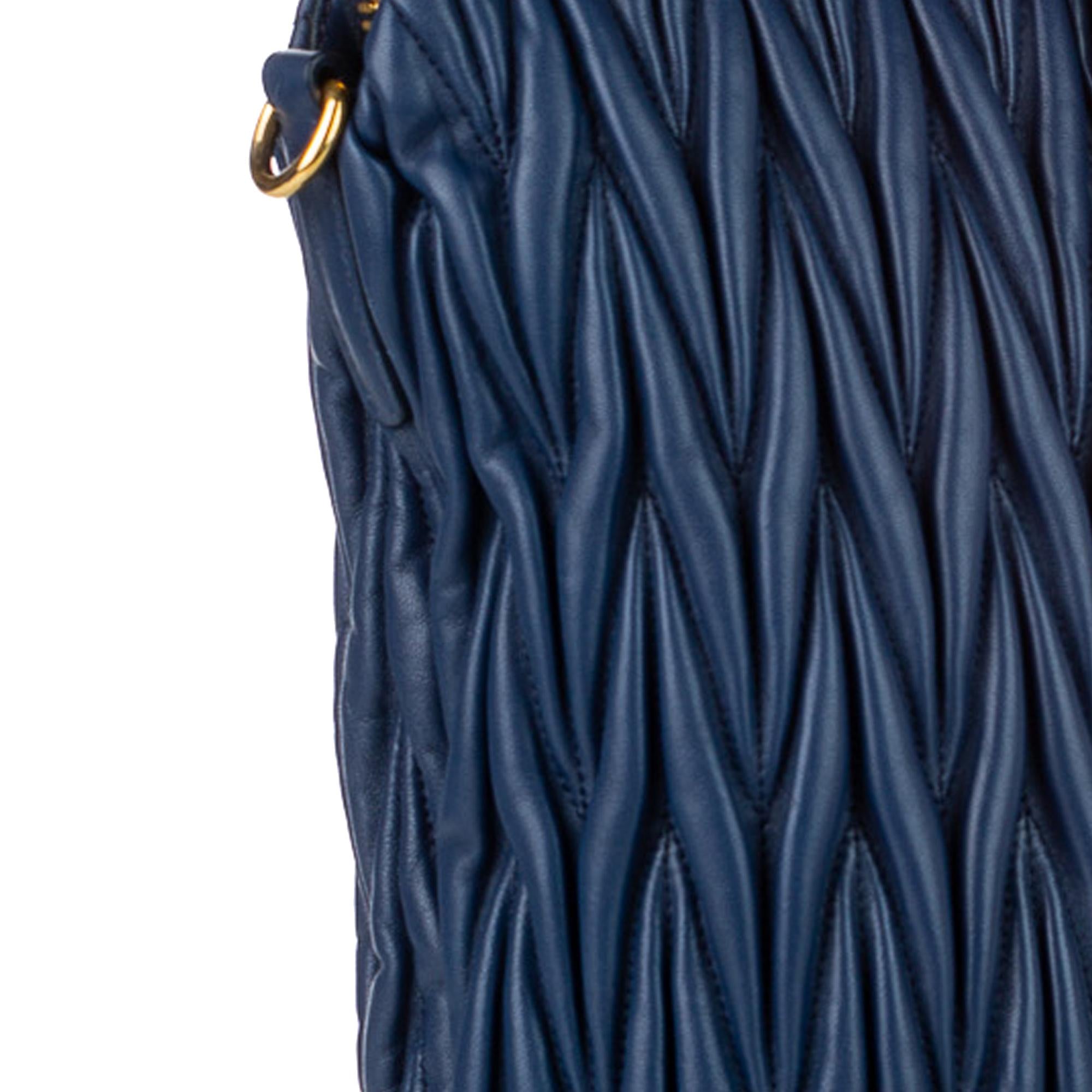 Miu Miu Matelasse Lambskin Leather Satchel (SHG-23830)