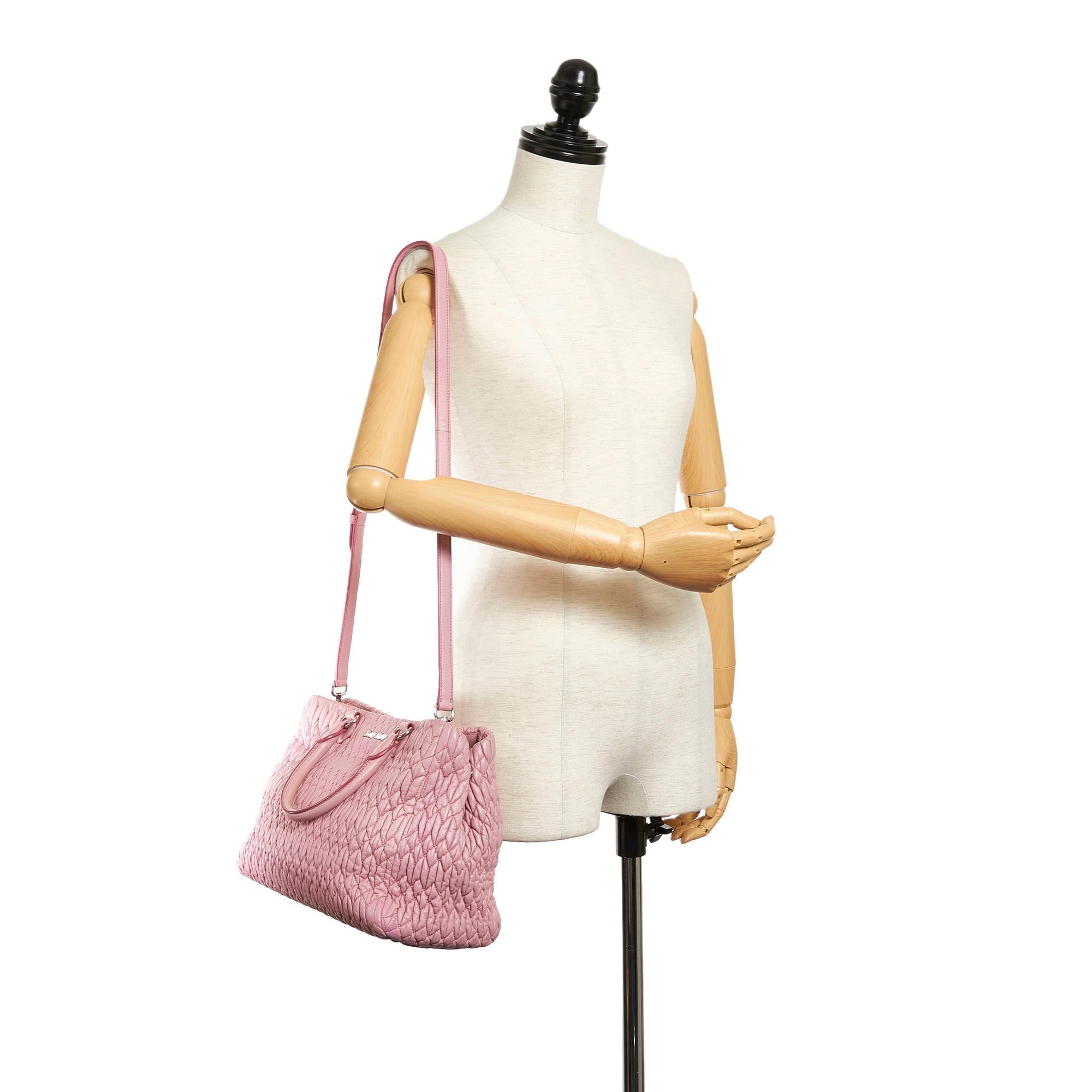 Miu Miu Matelasse Lambskin Leather Satchel (SHG-30245)