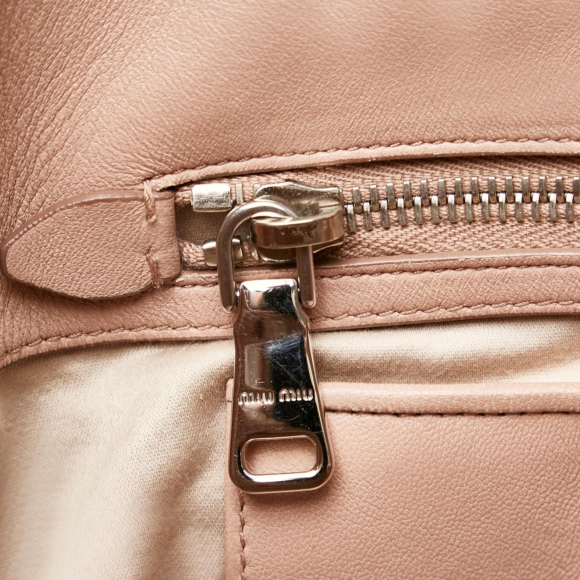 Miu Miu Matelasse Lambskin Leather Satchel (SHG-30323)