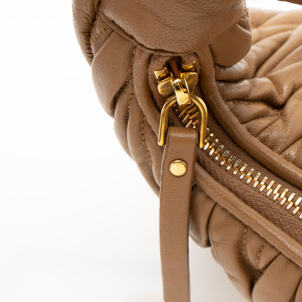 Miu Miu Matelasse Leather Wander Hobo
