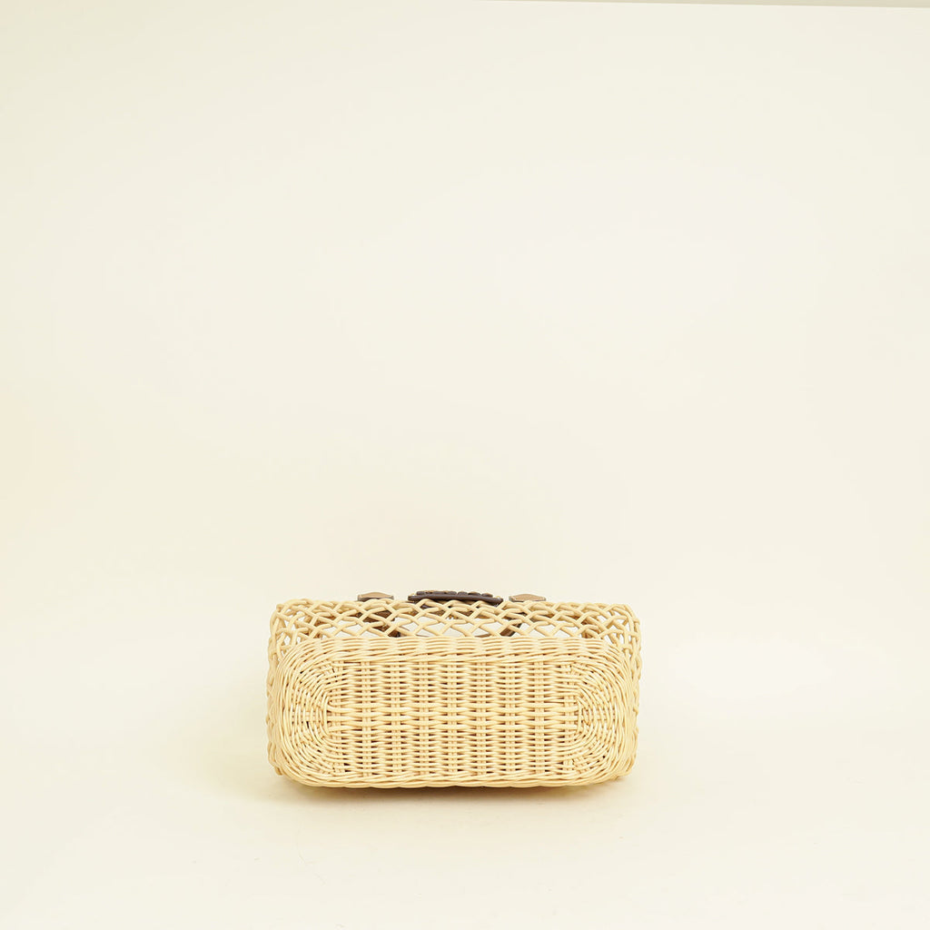 Miu Miu Bicolor Woven Fabric Bag