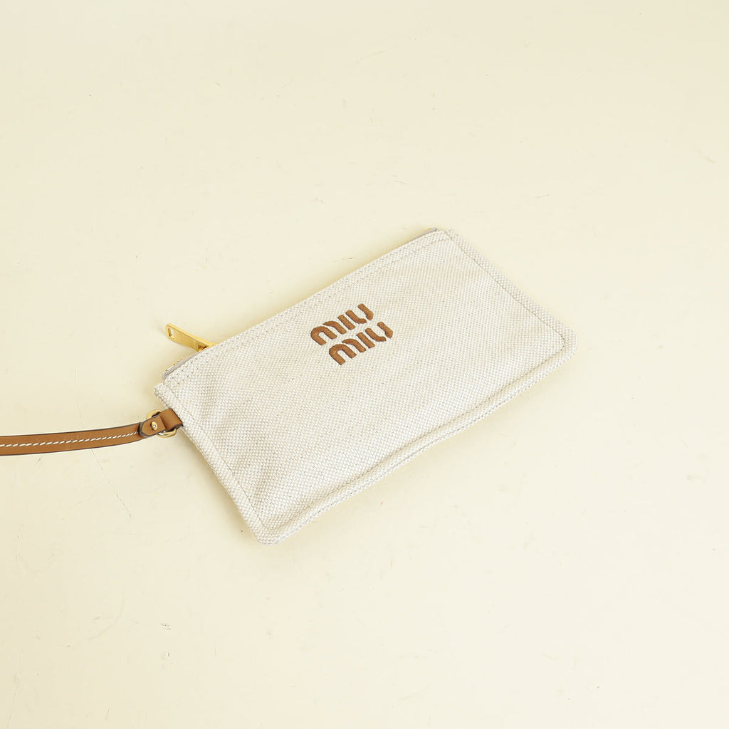 Miu Miu Bicolor Woven Fabric Bag