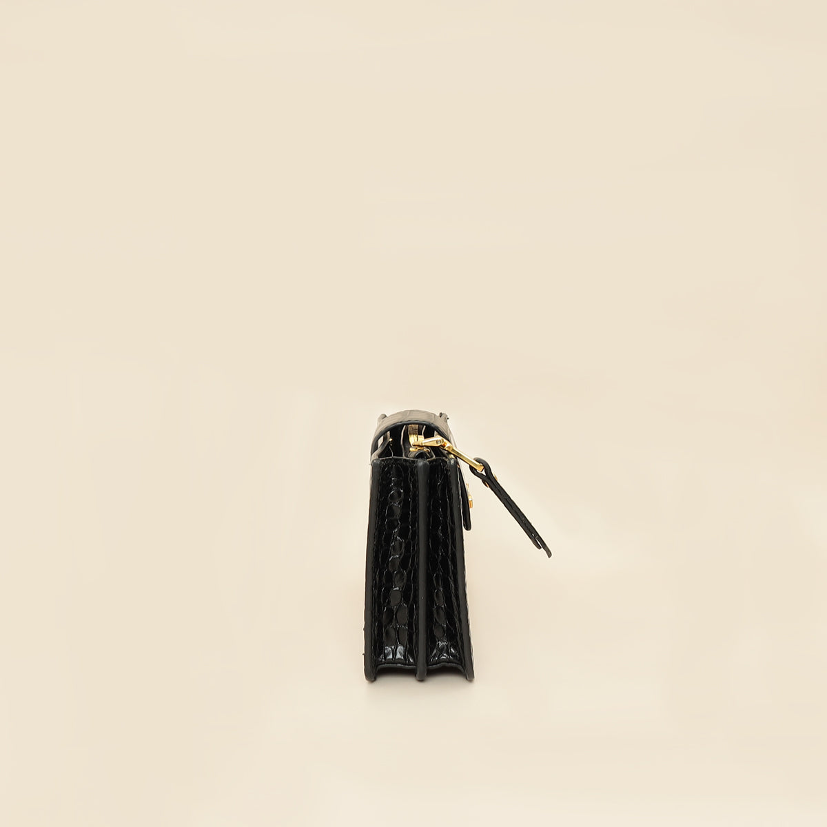 Miu Miu Black Crocodile Embossed Clutch Bag