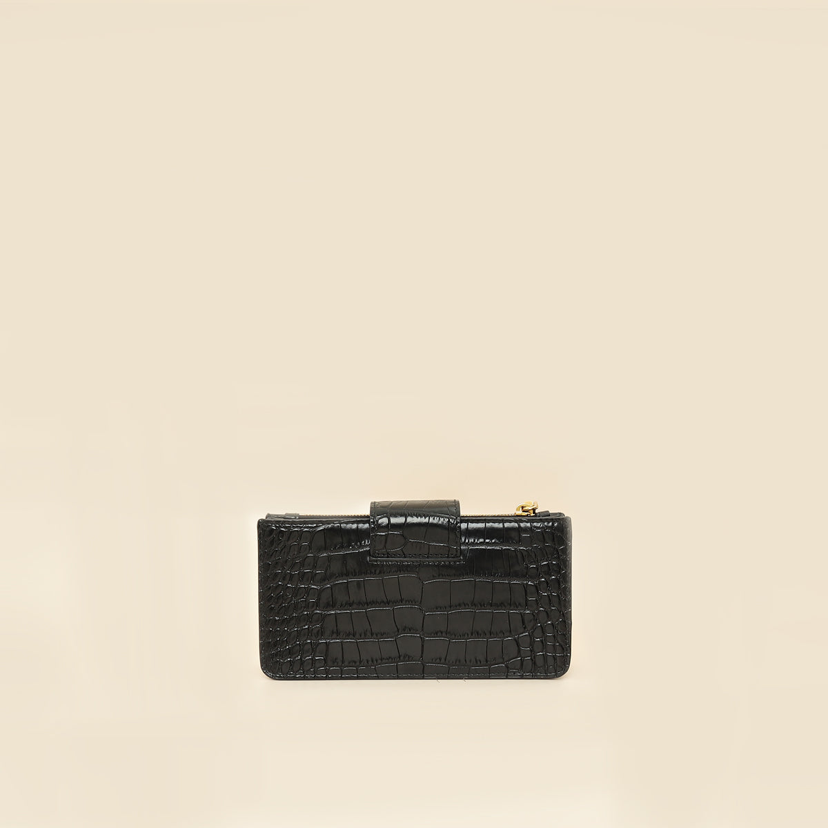 Miu Miu Black Crocodile Embossed Clutch Bag