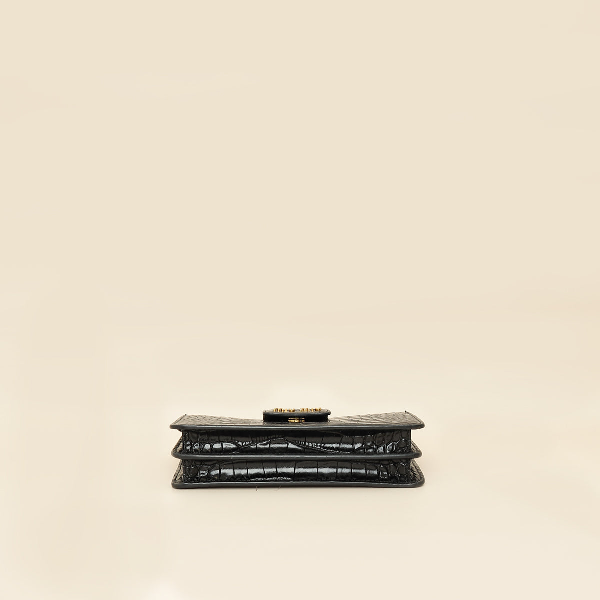 Miu Miu Black Crocodile Embossed Clutch Bag