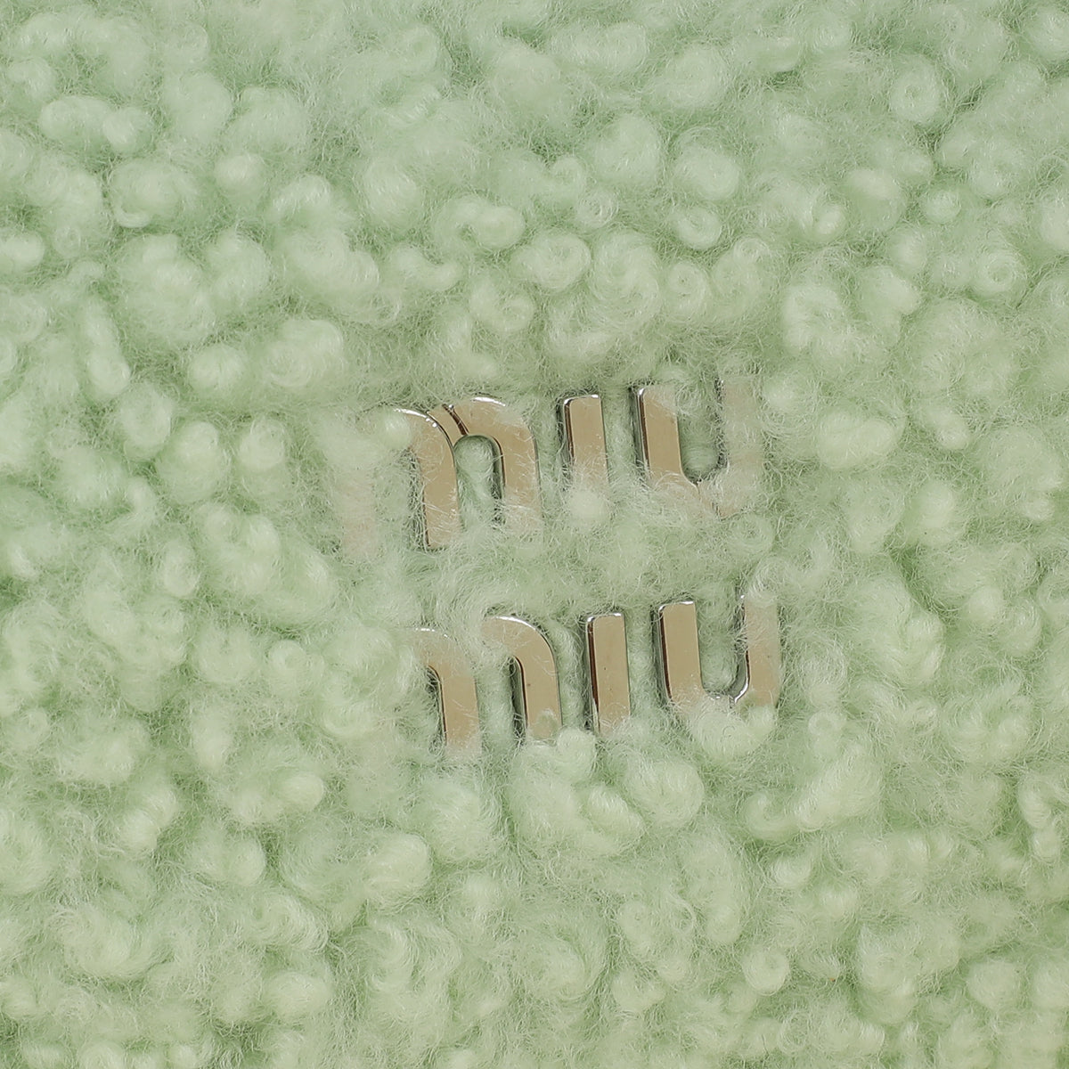 Miu Miu Green Shearling Mini Wander Handle Bag