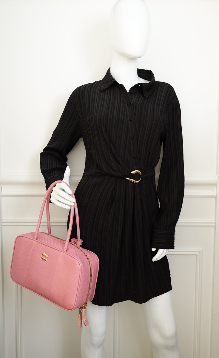 Miu Miu Petal Pink Beau Ayers Python Bag