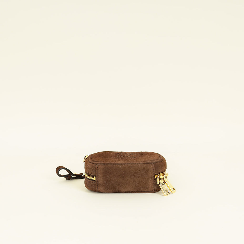 Miu Miu Dark Brown Suede Micro Bag