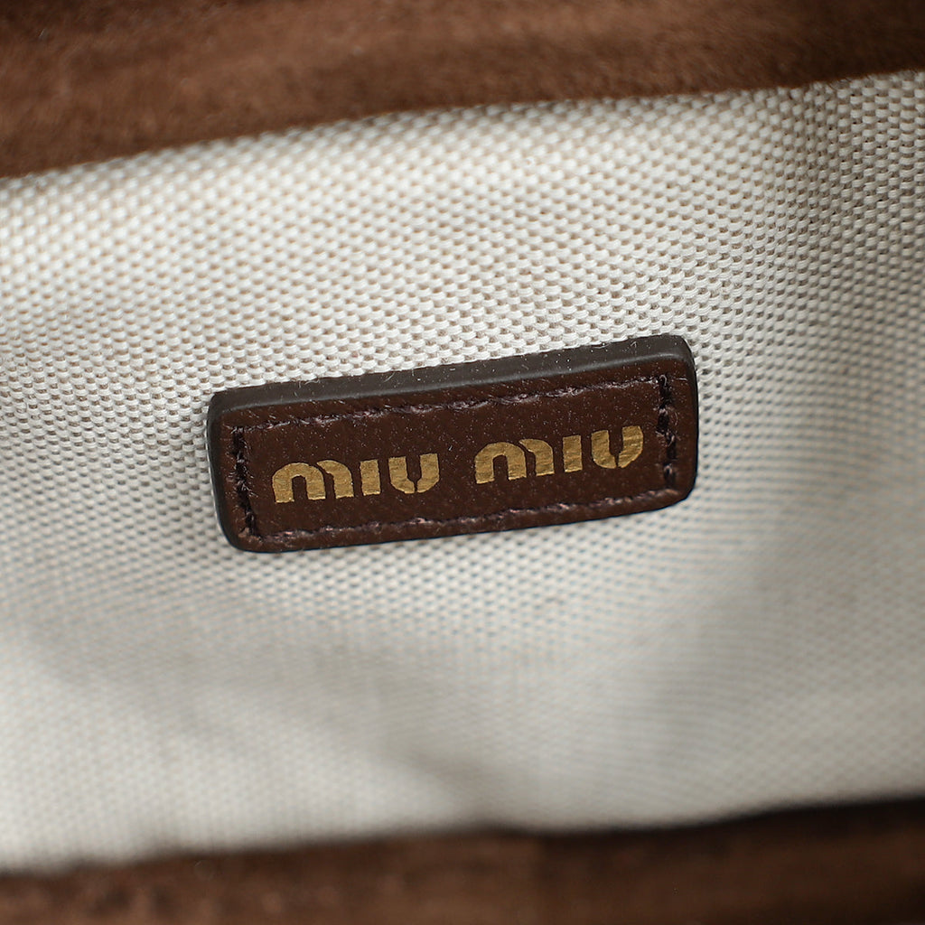 Miu Miu Dark Brown Suede Micro Bag