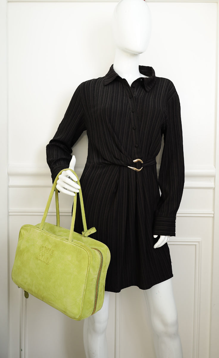 Miu Miu Ivy Green Suede Beau Bag