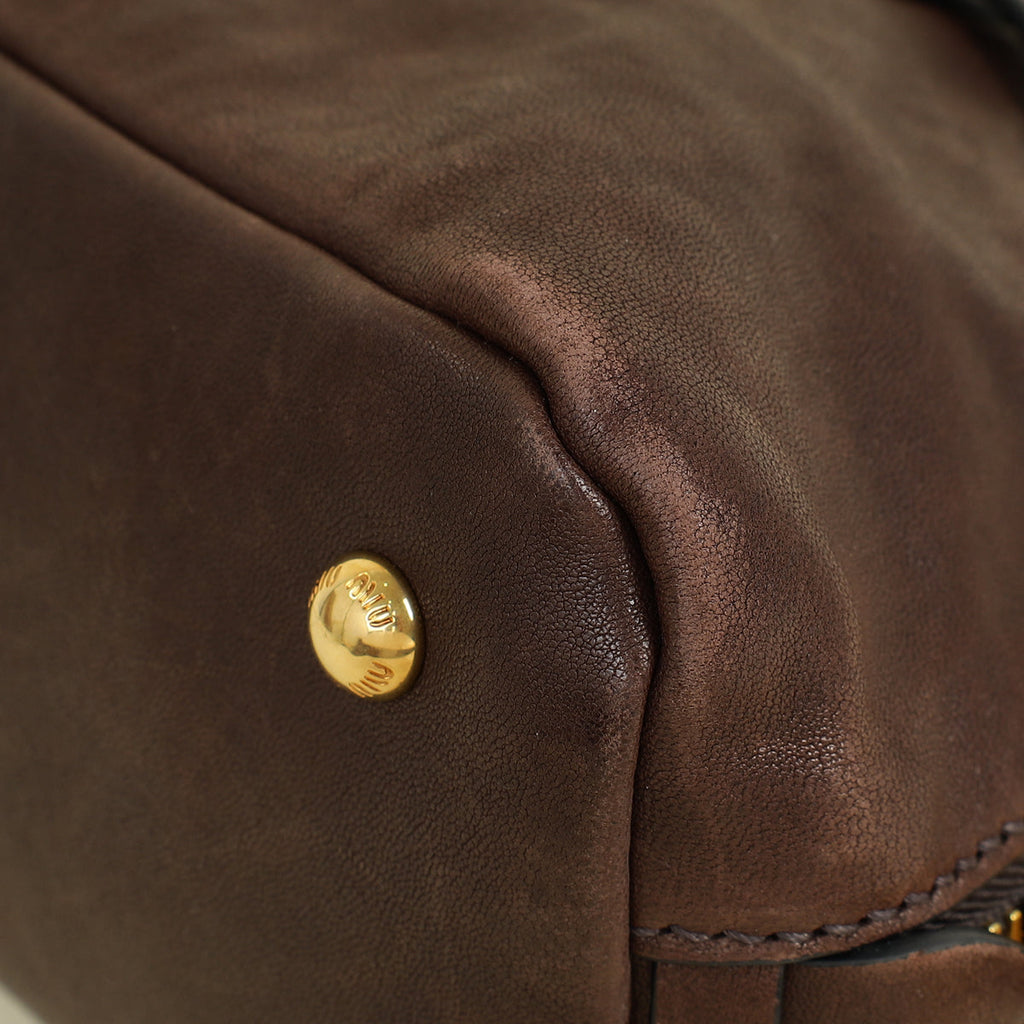 Miu Miu Briarwood Aventure Nappa Top-Handle Briarwood Regular Bag