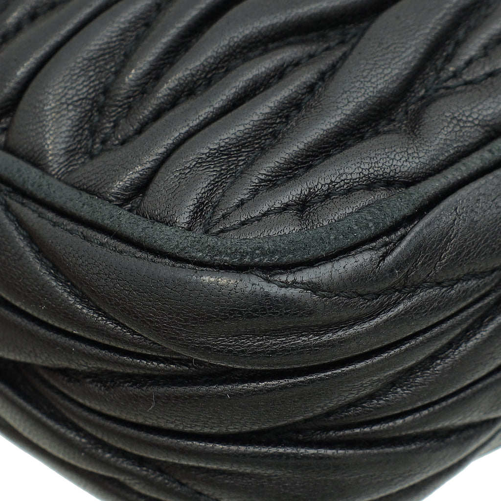 Miu Miu Black Nappa Matelasse Double Zip Crossbody Bag