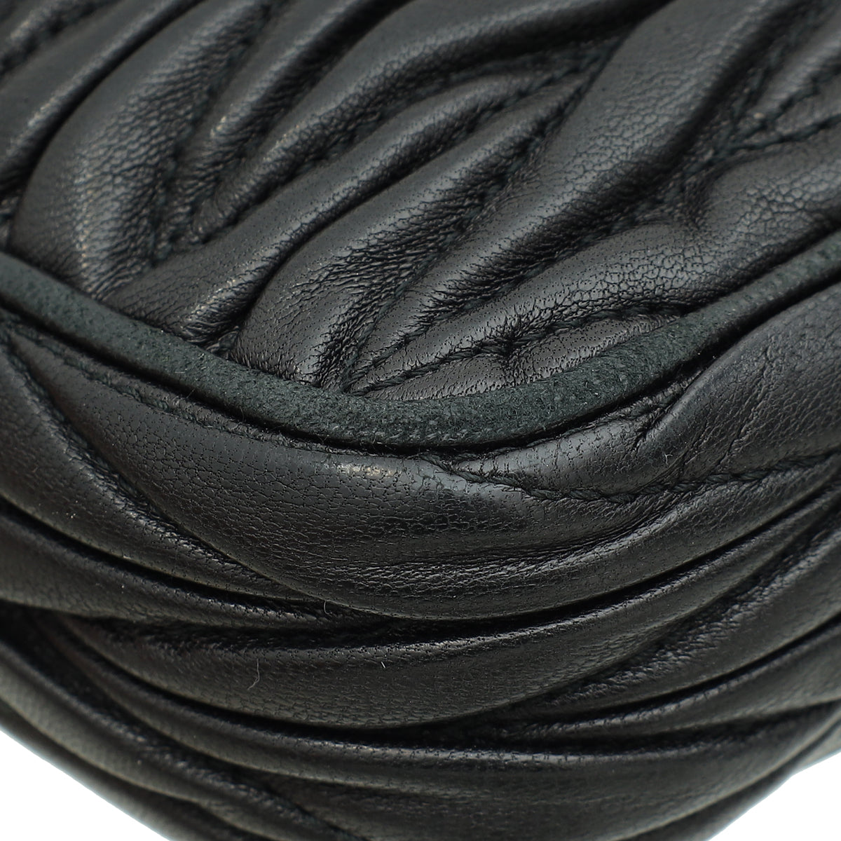 Miu Miu Black Nappa Matelasse Double Zip Crossbody Bag