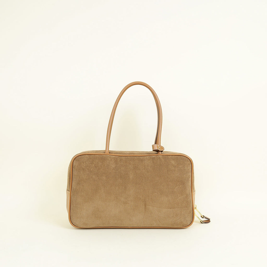 Miu Miu Brown Beau Corduroy Top Handle Bag