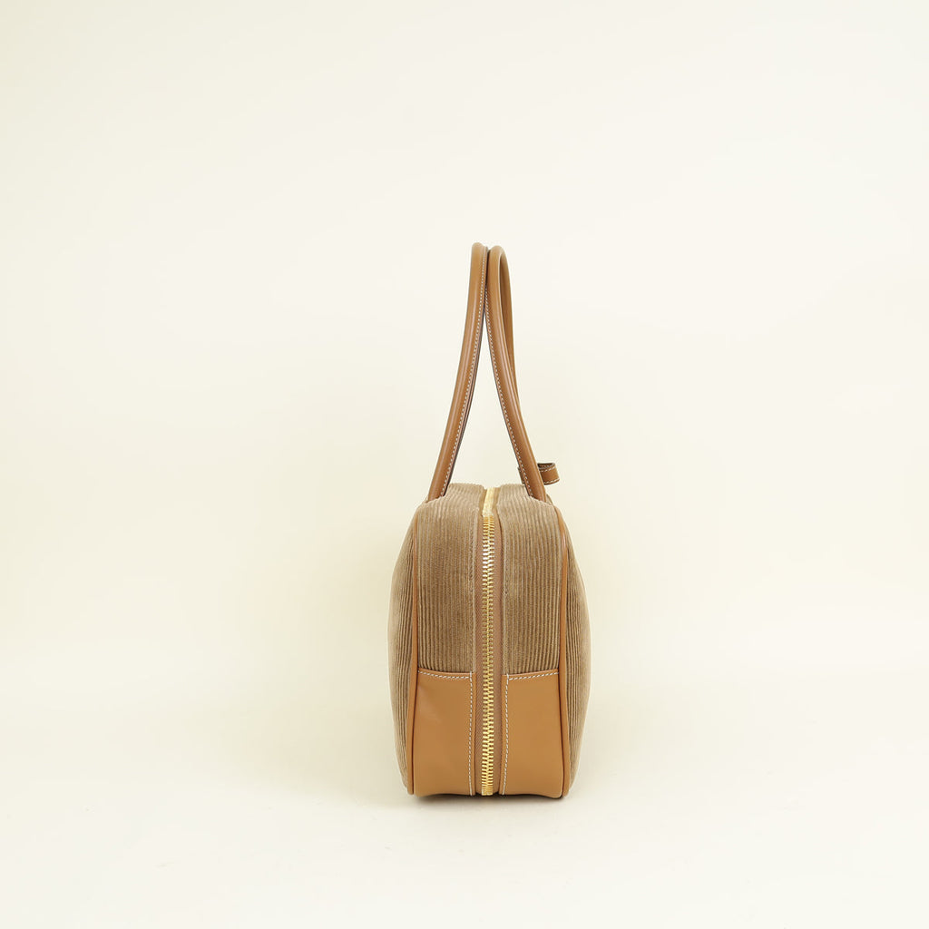 Miu Miu Brown Beau Corduroy Top Handle Bag